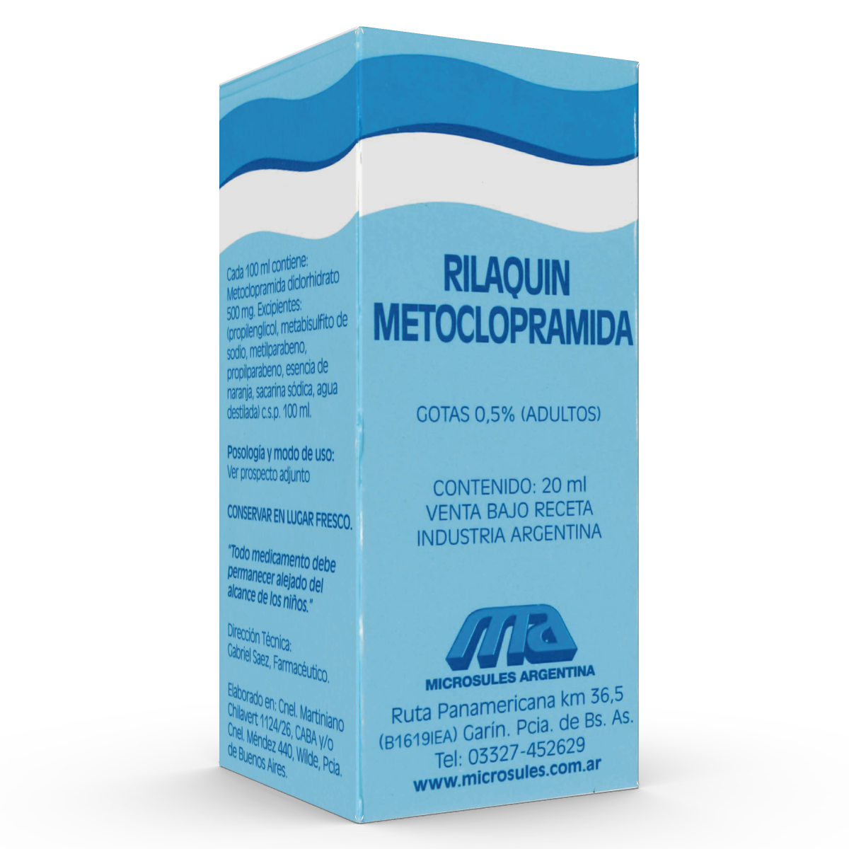metoclopramida Ad.gts.x 20 ml RILAQUIN MARBE S.A. Droguería